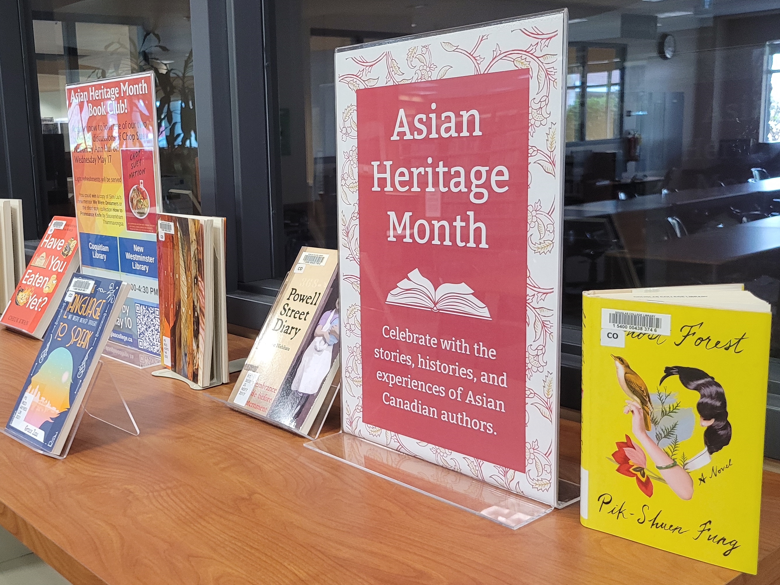 Photo of an Asian Heritage Month book display.