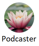 Image of the podcaster login icon (a water lily)