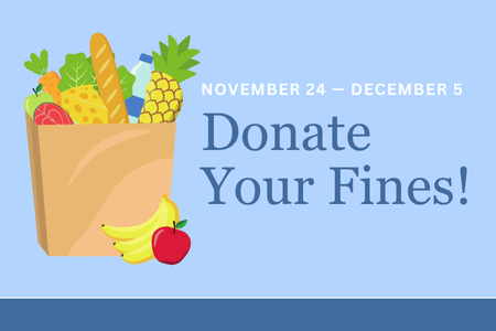 Donate your library fines to the DSU emergency food bank