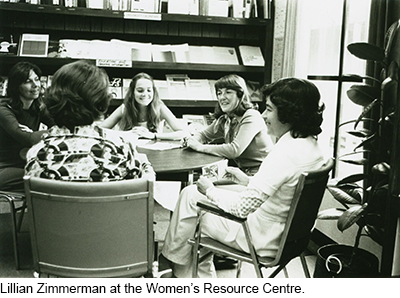 Lillian Zimmerman at the Women's Resource Centre.