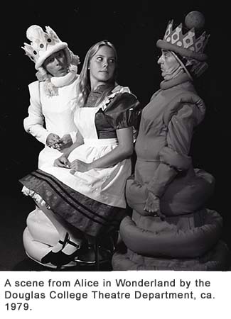 A scene from Alice in Wonderland by the Douglas College Theatre Department, ca. 1979.