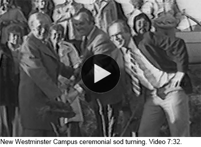 Photo of New Westminster Campus ceremonial sod turning in 1980.