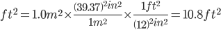 conversion formula square m to square ft