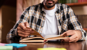 Student reading