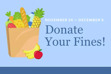 Donate your library fines to the DSU emergency food bank