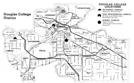 Douglas College Campus Locations Map