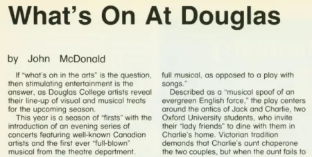 Montage : a Douglas College Magazine